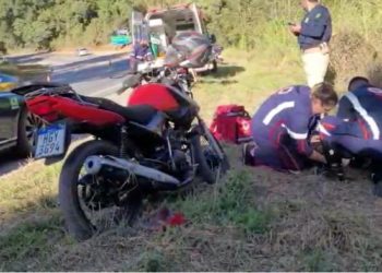 Homem fica ferido em acidente de moto na BR-459