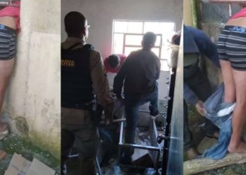 Bandido fica entalado de cueca por seis horas em janela após tentar furtar mercearia no Sul de Minas