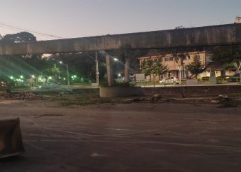 Prefeitura realiza corte de árvores na madrugada desta quarta em Poços de Caldas