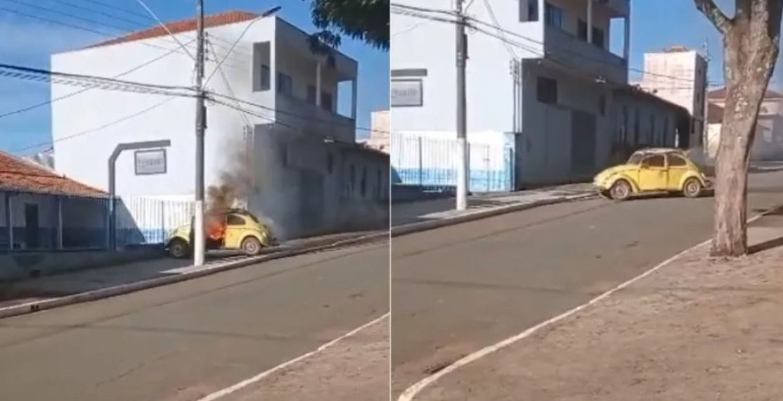Vídeo; jovem morre após ex-namorada incendiar carro com a vítima dentro