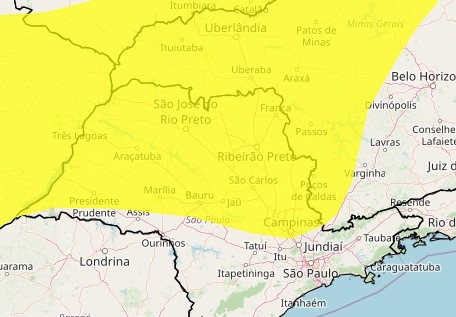 Inmet emite alerta amarelo de baixa umidade em Poços de Caldas