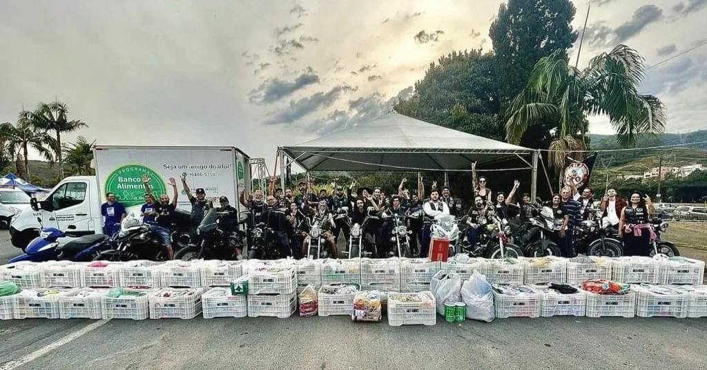 Banco de Alimentos recebe mais de 1600 kg de gêneros alimentícios do Encontro Nacional de Motociclistas