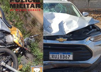 Casal fica gravemente ferido após batida frontal entre carro e moto na MGC-369