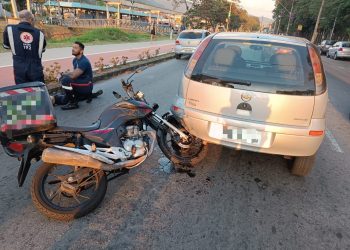 Motociclista fica ferido após acidente em avenida de Poços de Caldas