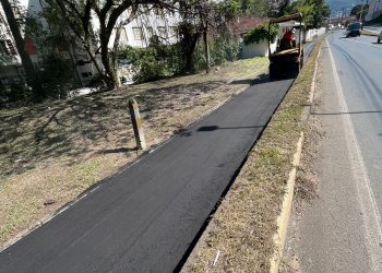 Ciclovia que liga o centro a zona sul está sendo pavimentada em Poços de Caldas