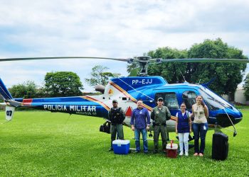 Helicóptero da PM participa de missão para transplante de órgãos