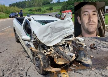 Motorista morre após acidente entre saveiro e caminhão na BR-146