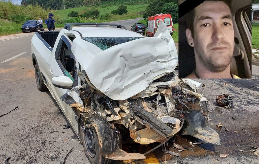 Motorista morre após acidente entre saveiro e caminhão na BR-146