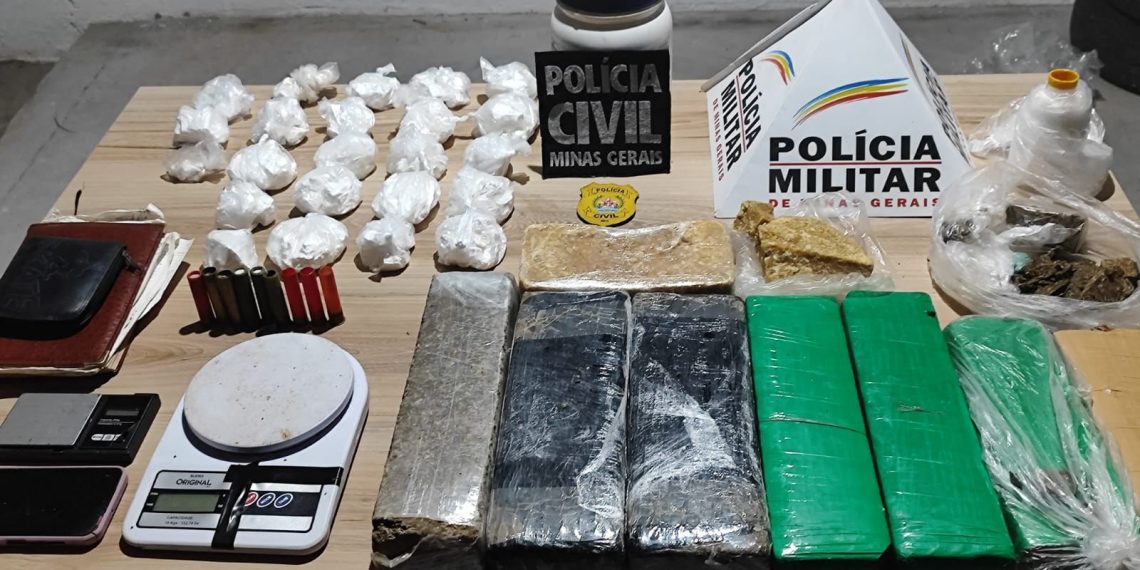 Polícia Militar e Polícia Civil apreendem drogas e munição em Caldas