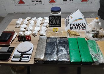 Polícia Militar e Polícia Civil apreendem drogas e munição em Caldas