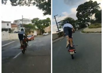 Vídeo: condutores se arriscam em manobra de “grau” em Poços; Demutran segue coibindo a infração