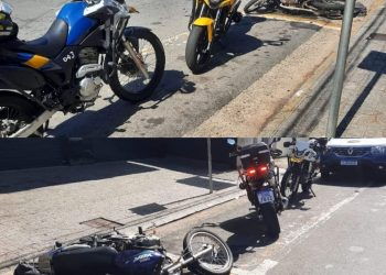 Homem tem surto psicótico e quebra motocicleta da esposa no centro de Poços de Caldas