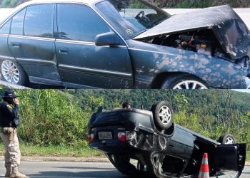 Batida entre carros deixa homem ferido na BR-146 entre Poços de Caldas e Botelhos