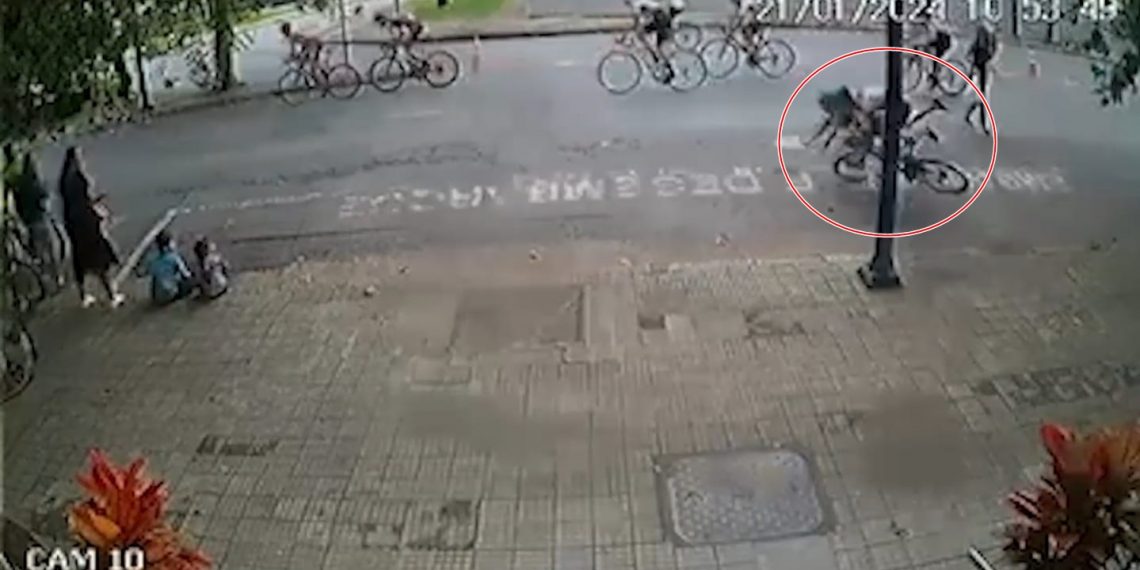 VÍDEO: Idosa é atropelada por bicicleta durante Prova Ciclística da Comarca em Poços de Caldas