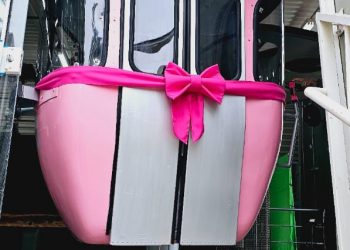 Nany People é homenageada com cabine rosa do teleférico em Poços