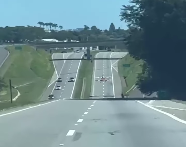 Vídeo mostra avião fazendo pouso forçado em rodovia em São João da Boa Vista