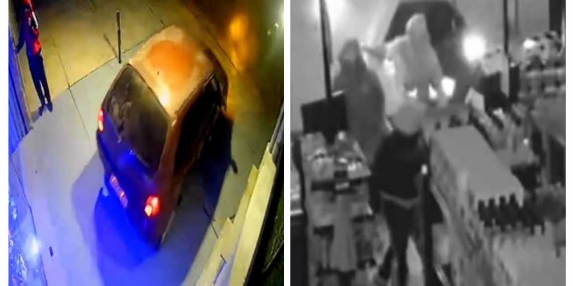 VÍDEO: ladrões usam carro em marcha à ré para invadir empresas em Poços de Caldas