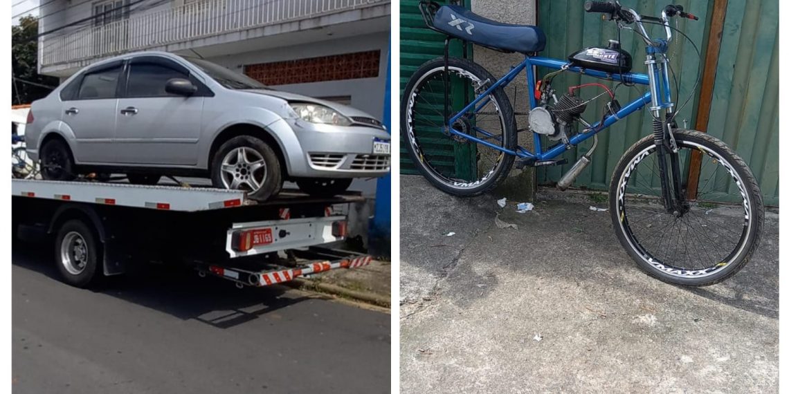 Veículo abandonado e bicicleta motorizada são apreendidos em Poços de Caldas