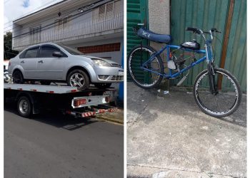 Veículo abandonado e bicicleta motorizada são apreendidos em Poços de Caldas