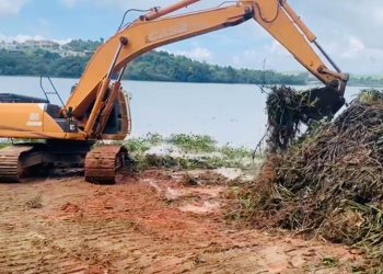 Prefeitura de Poços já retirou 200 toneladas de aguapés do Bortolan