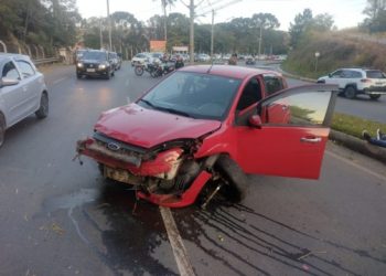 Idosa perde o controle e bate o carro na Avenida Edmundo Cardillo