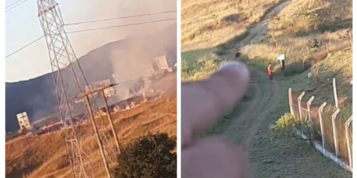 VÍDEO: adolescente é flagrado colocando fogo em vegetação em Poços de Caldas