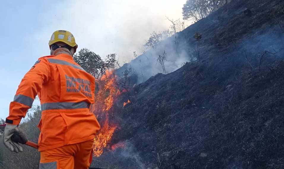 Incêndio destrói 14 hectares de vegetação em bairro de Poços de Caldas