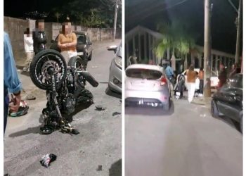 Motociclista fica ferido em acidente no centro de Poços de Caldas
