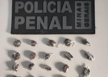 Policiais penais apreendem droga arremessada para dentro do presídio de Poços