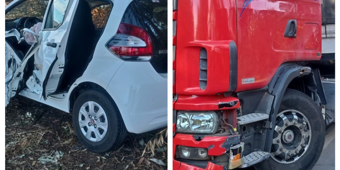 Motorista fica ferido após colidir com carreta em Campestre