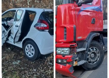 Motorista fica ferido após colidir com carreta em Campestre