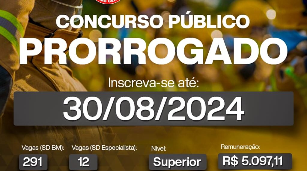 Prorrogado prazo para concurso do Corpo de Bombeiros