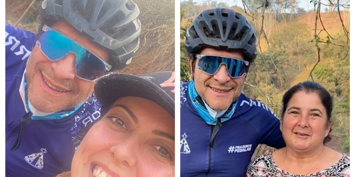 Cantor Daniel pedala pelo Caminho da Fé e é registrado por fãs