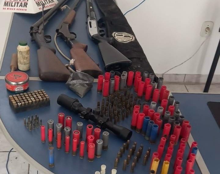 Ação conjunta da PM de Minas e São Paulo apreende armas de fogo e munições em Andradas