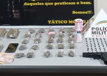 Suspeito de tráfico é preso com drogas e réplica de arma na zona oeste de Poços