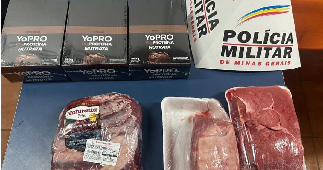 Homem é preso suspeito de tentar furtar carnes e bebidas lácteas em Poços de Caldas