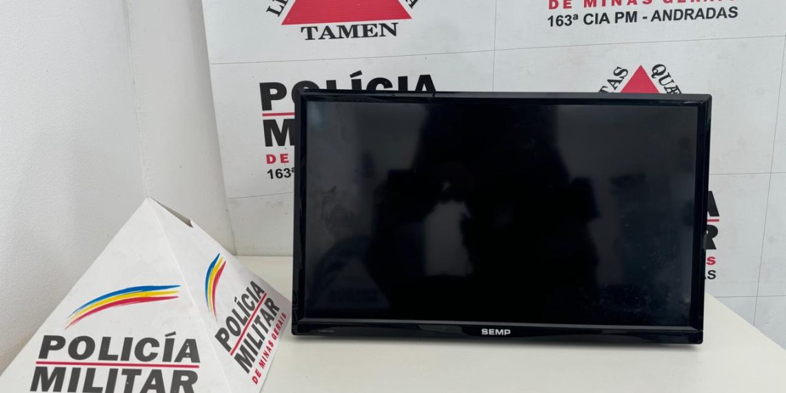 PM de Andradas prende em flagrante homem tentando vender uma TV furtada
