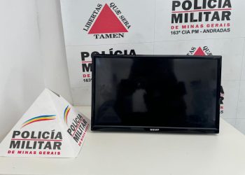 PM de Andradas prende em flagrante homem tentando vender uma TV furtada