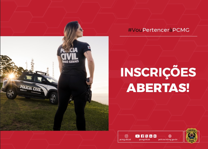 Inscrições abertas para o concurso da Polícia Civil de Minas Gerais