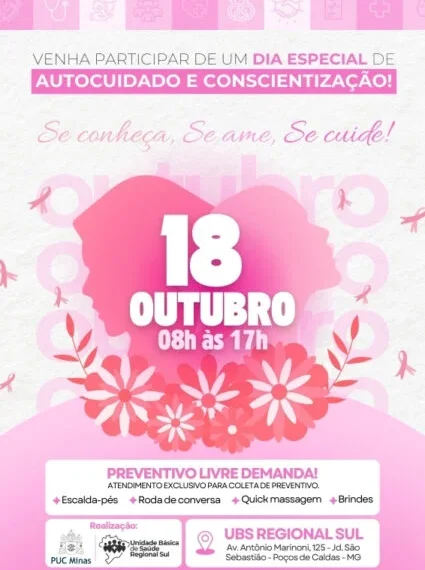 Outubro Rosa: UBS da regional Sul promove dia dedicado à mulher em Poços
