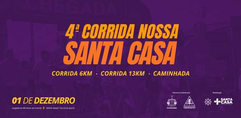 Santa Casa promove a 4ª corrida beneficente em prol da Instituição