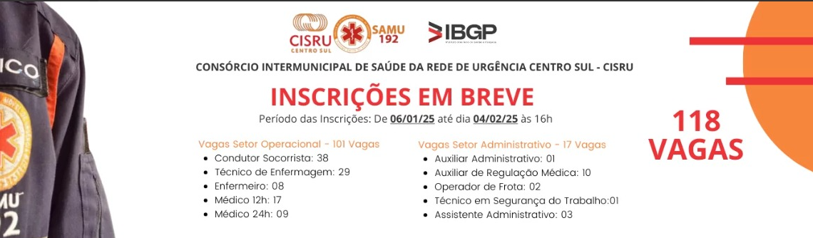 Concurso SAMU-MG 2025 oferece 118 vagas e salários de até R$ 8,4 mil