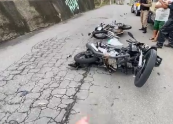 Colisão entre duas motos deixa três feridos em Poços de Caldas