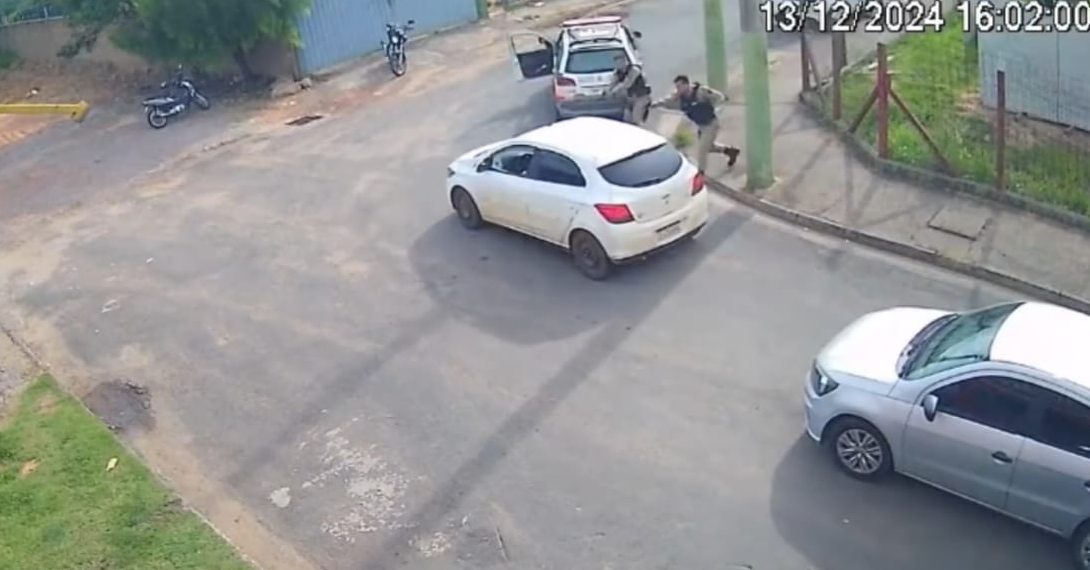 Vídeo: PM atira no carro de foragido da justiça, persegue mas homem consegue escapar