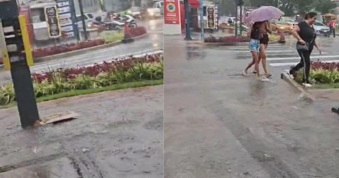 Vídeo: calçadas recém-revitalizadas em Poços seguem com problemas de drenagem