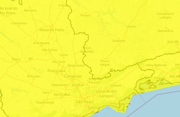 Poços de Caldas recebe alerta de chuvas intensas