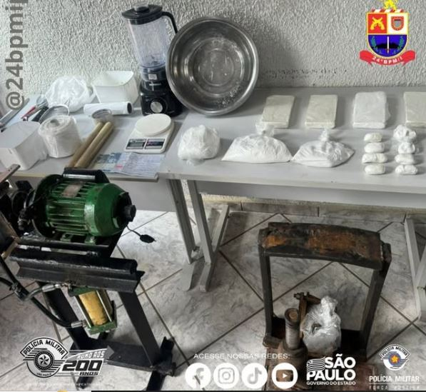 PM apreende drogas e fecha laboratório de refino de cocaína