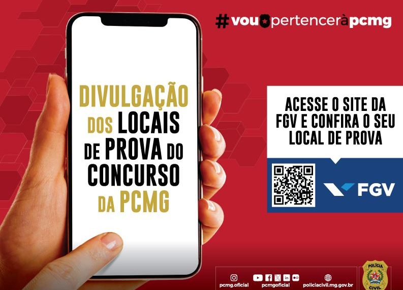 Concurso PCMG: locais de provas estão disponíveis para consulta