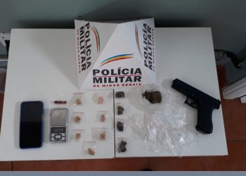 Homem é preso com simulacro de arma de fogo e drogas em Poços de Caldas
