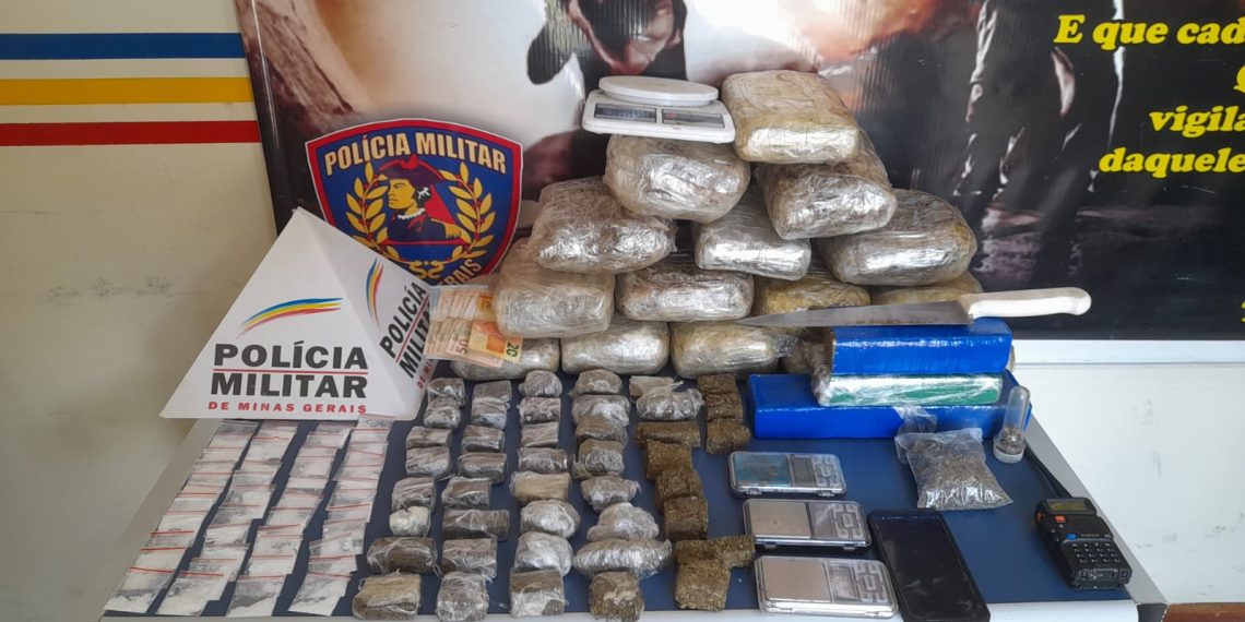 URGENTE: PM de Poços apreende mais de R$ 200 mil em drogas; um suspeito foi preso